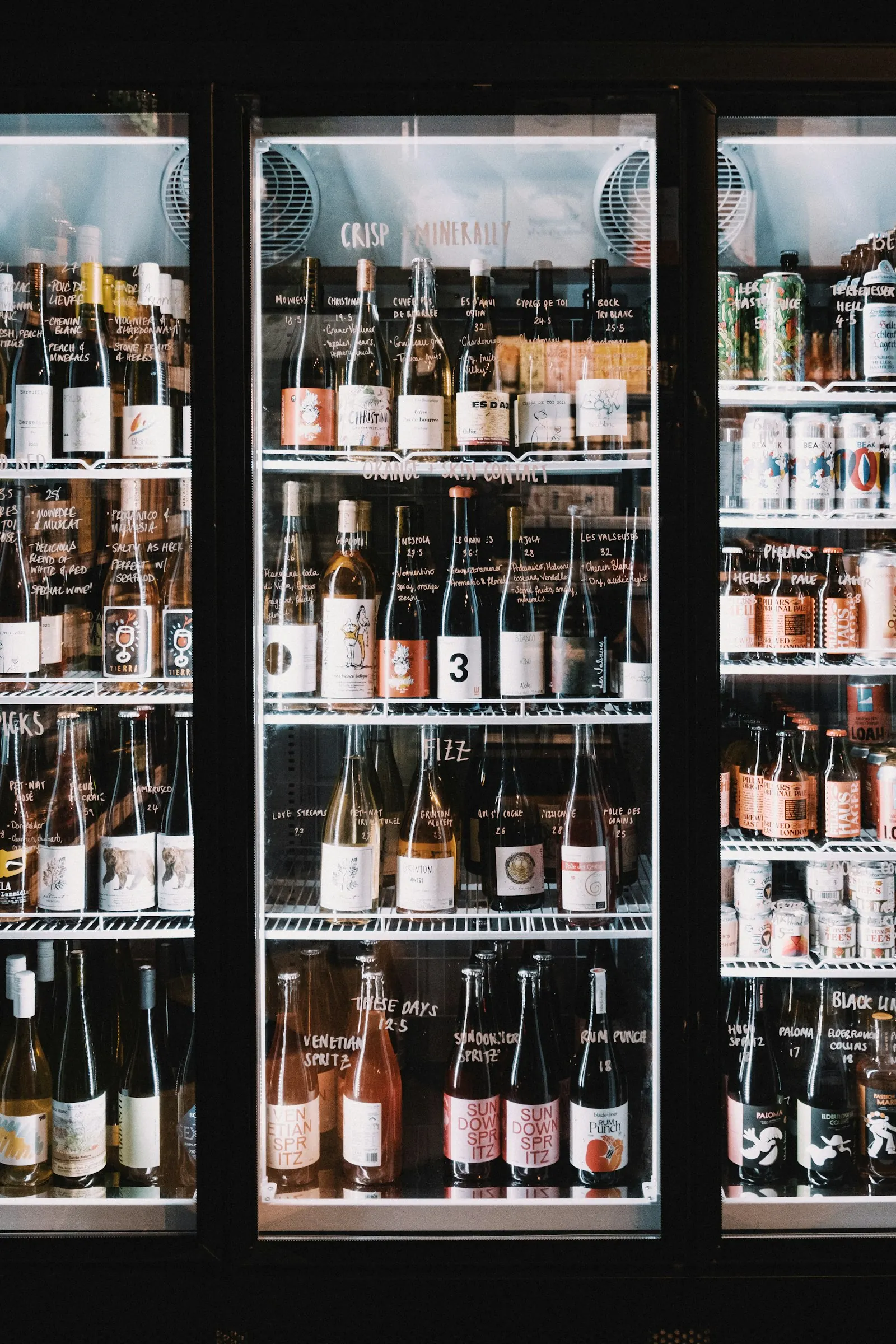 Wine cooler with bottles